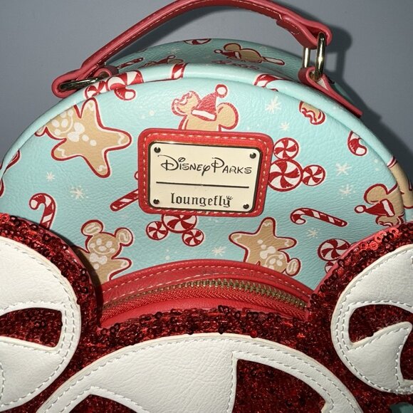 Disney Parks Loungefly Peppermint Gingerbread Candy Cane Mini Backpack Holiday main image 9